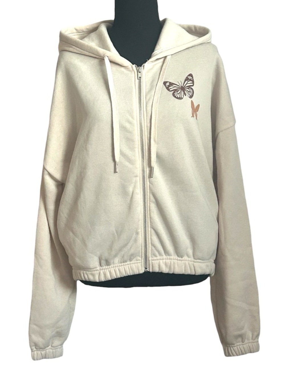 NWT🦋Cream Zip-Up Hoodie